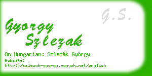 gyorgy szlezak business card