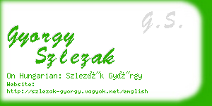 gyorgy szlezak business card